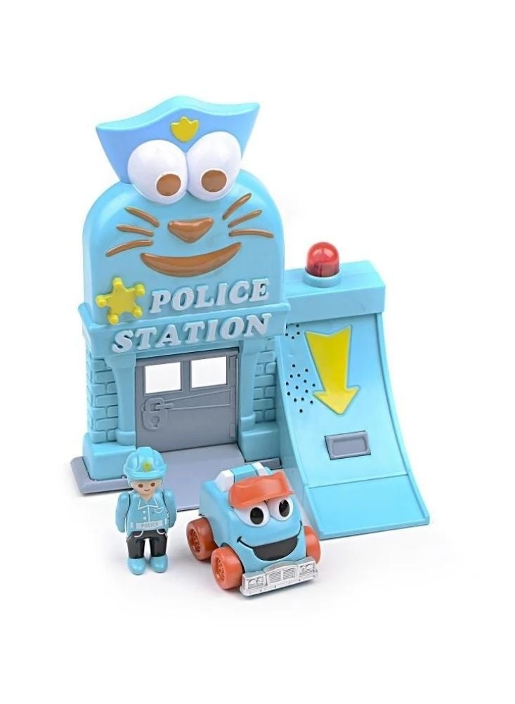 Premium Cartoon Cat Police Station Playset Toy – Kids Police Building with Mini Car & Figure - Image 3